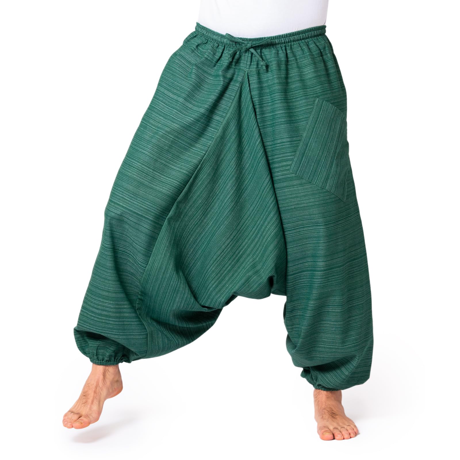 Panasiam Unisex Green Aladin Pants Cotton 'Lini', L
