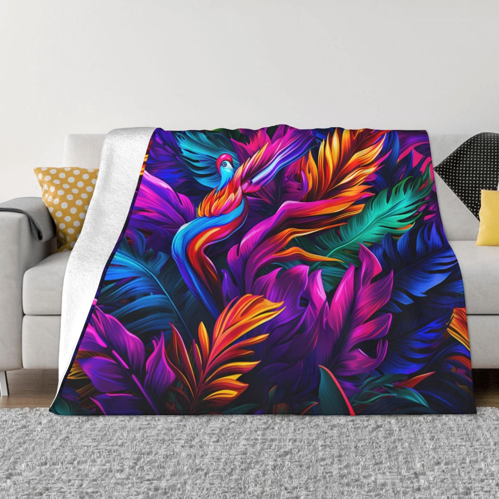 Couverture en flanelle chaude PHAYAH toutes saisons grand format 203x152cm