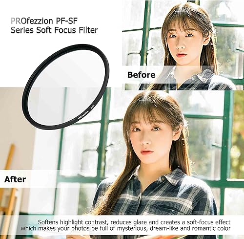 Miniatura 7 de PROfezzion Filtro de enfoque suave de 1.594 in para Sony A6000 A6100 A6300 A6400 A6500 A5100 A7C con E PZ 0.630-1.969 in o FE 1.102-2.362 in Kit