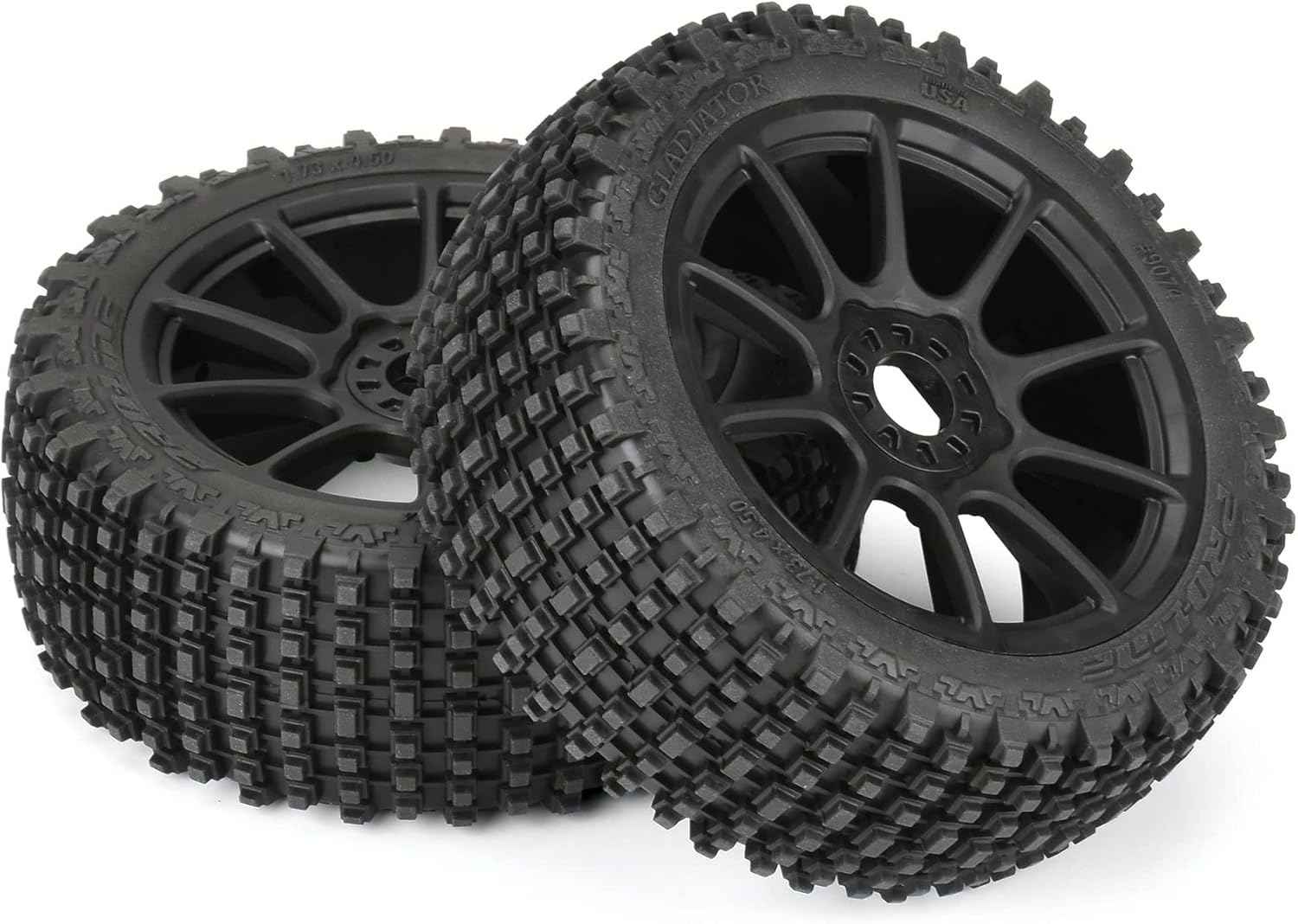 Pro-Line Racing 1/8 Gladiator M2 Fr/Rr BgyTire MTD Blk Mach 10 2 PRO907421 RC Tire