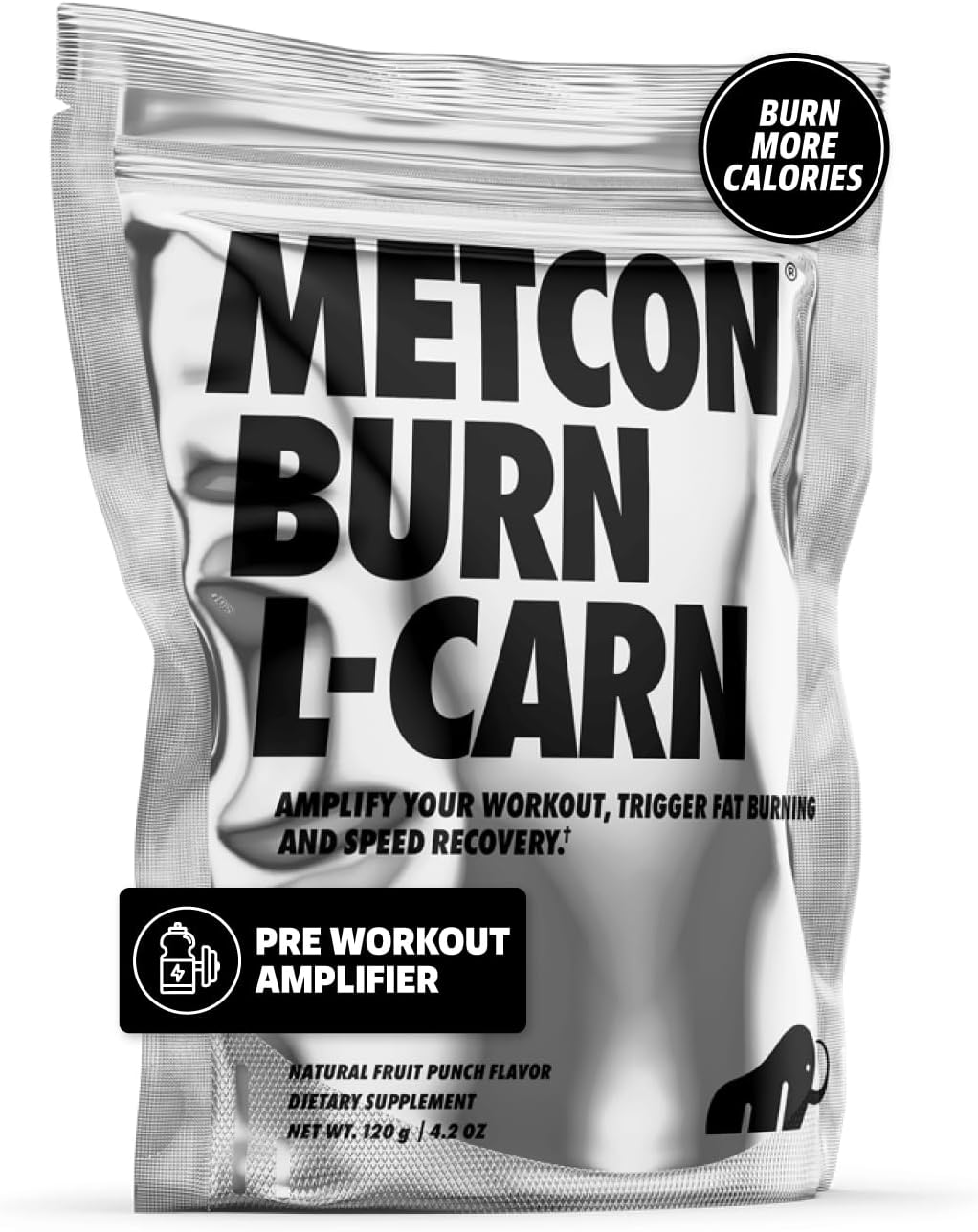 L-Carn Pre Burn - All Natural Fruit Punch and Non Stimulant Fat Burner for Pre-Workout with L-Carnitine Thermogenic (120g)