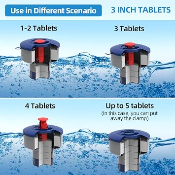 POOLAZA Pool Chlorine Floater, Larger Capacity Floating Chlorine Dispenser for Pool, Premium Quality Pool Floater for Chlorine Tablets