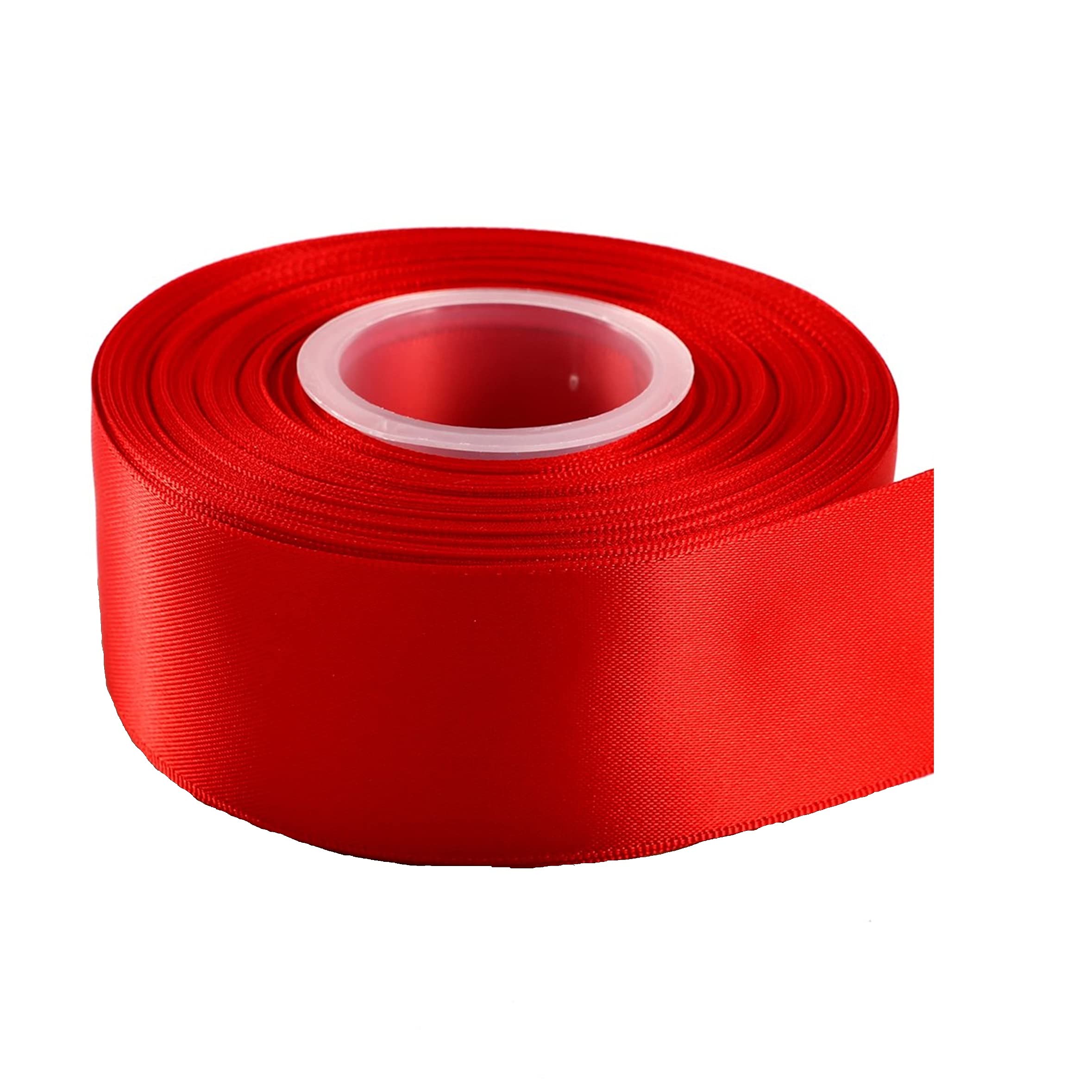 Gcs Red Satin Ribbon 1" Inch 25Mm 22 Meters Gift Wrap Ribbon, Ribbons For Gift Wrapping, Christmas Ribbon, Gift Wrapping Ribbon For Crafting, Wedding Party Decor