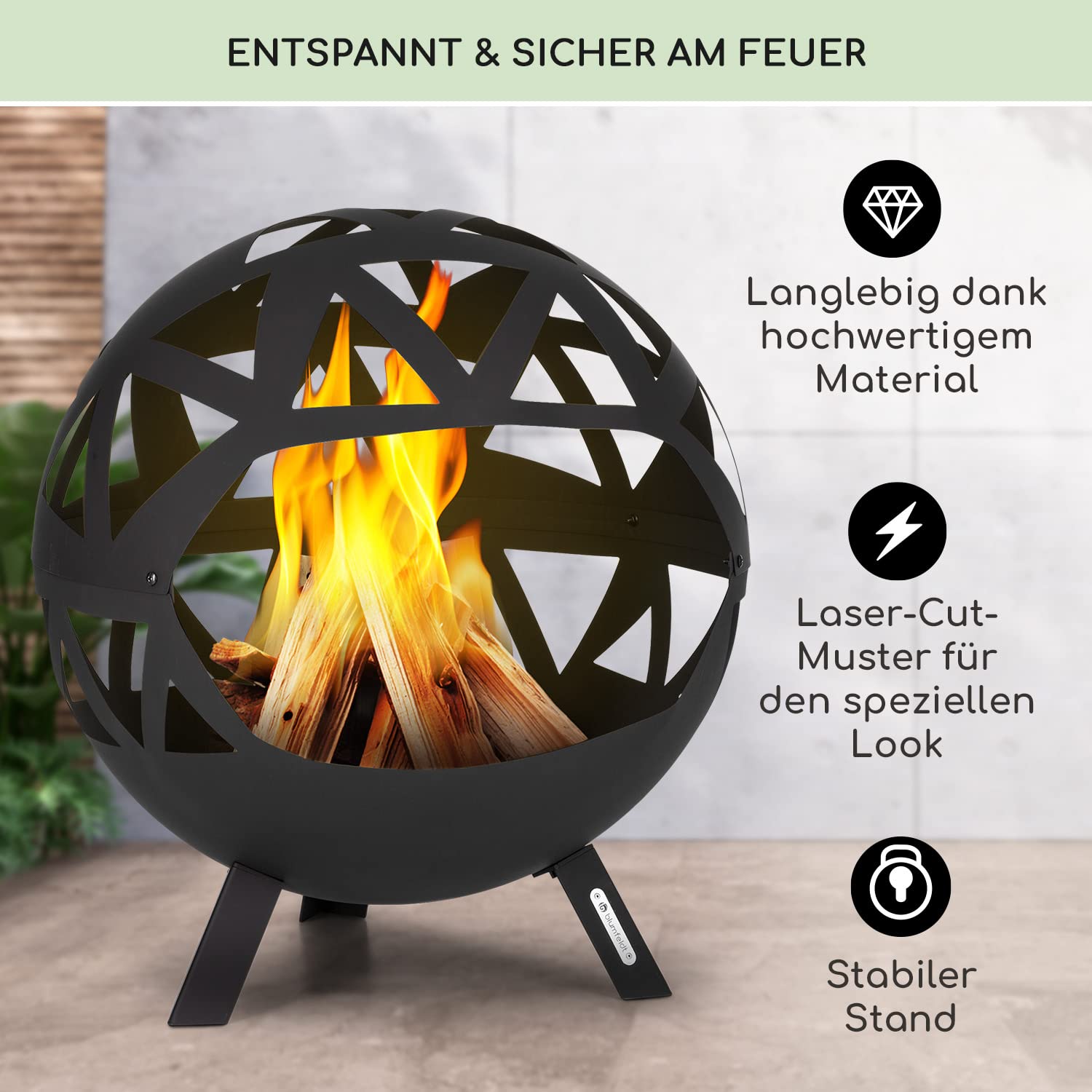 Blumfeldt Feuerschale Desert Rust Square Feuerschale, (Set), Feuerkorb