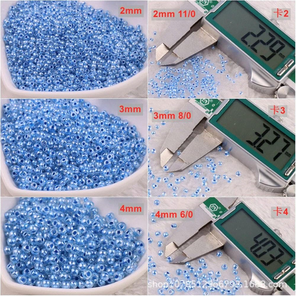 Cuentas de Vidrio teñidas checas de 2/3/4 mm, Cuentas de Cristal Transparente para Pulseras, Collares, joyería DIY, café Dorado, 30-2mm, 36000 Piezas