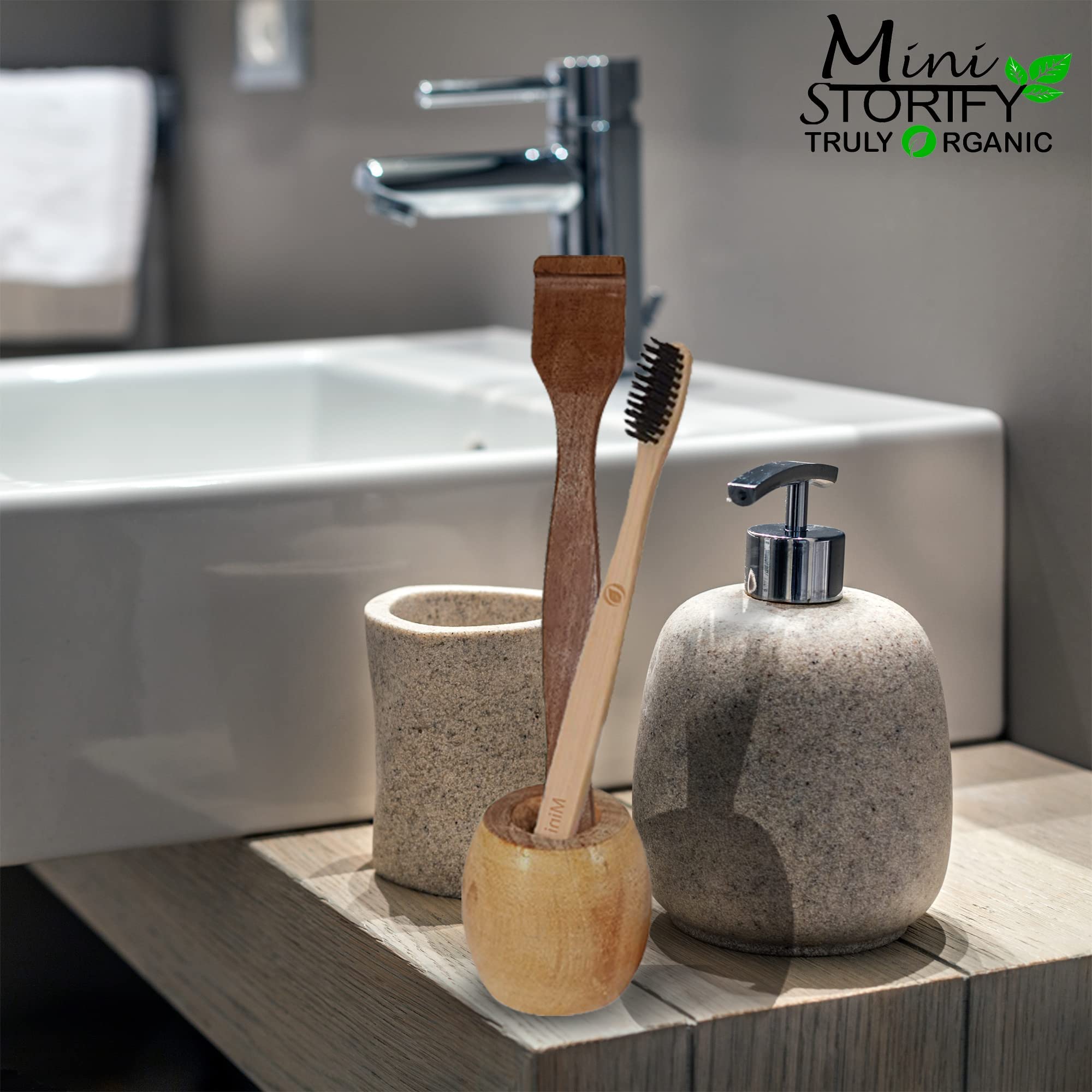 Mini Storify Truly Organic 2.Bamboo toothbrush stand|2.Kids bamboo toothbrush - Charcoal Soft Bristles, Oral Cleaning,|2.Adult bamboo toothbrush - Charcoal Soft Bristles, Oral Cleaning, (PACK OF 6) - Image 7 thumbnail