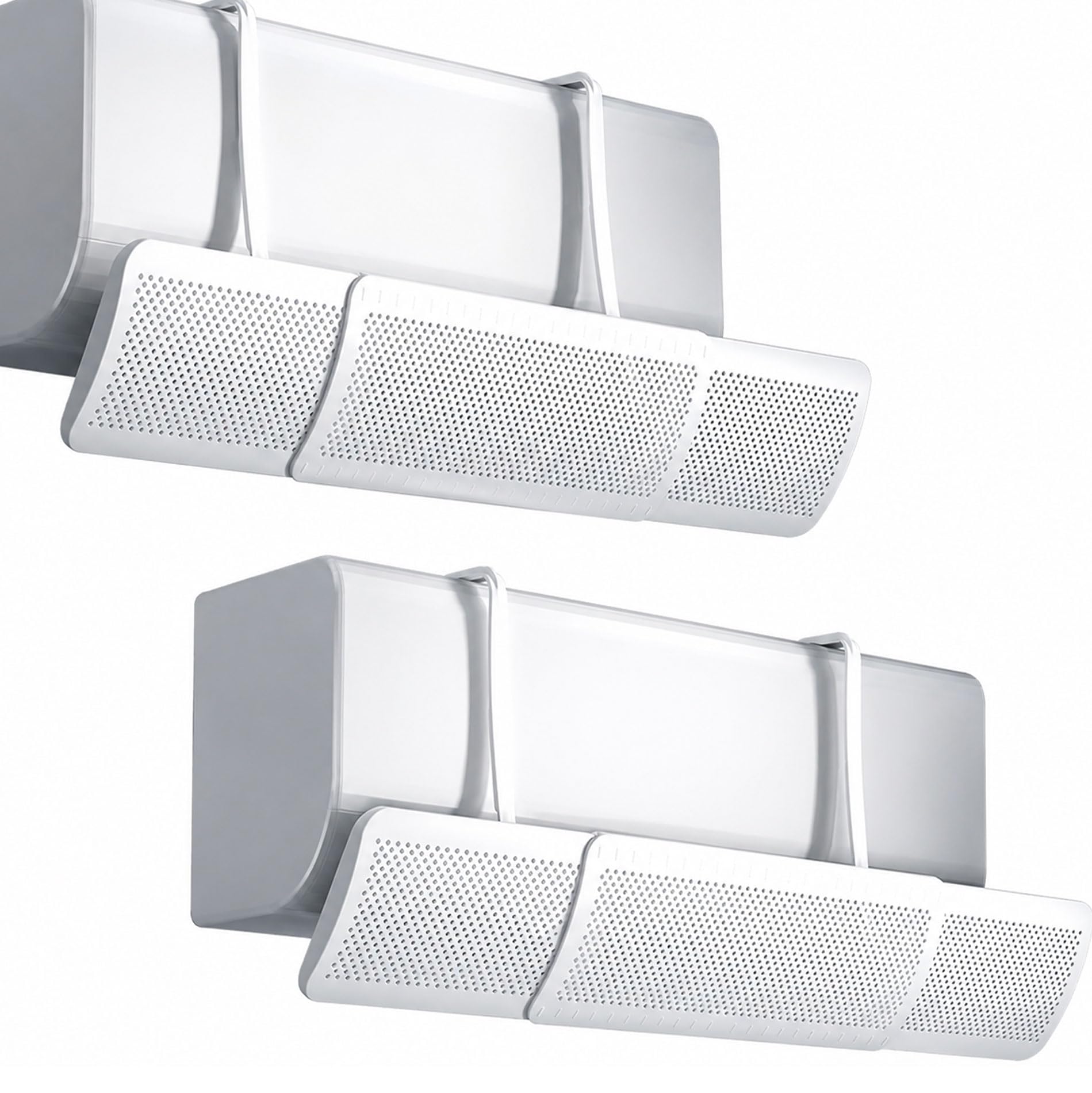 081 Store - 2 PEZZI Deflettore per Condizionatore Universale, Portatile Regolabile Parabrezza Deflettore Aria Condizionata Scudo per Condizionatori da Parete per Casa/Ufficio/Camera/Soggiorno (Bianco)