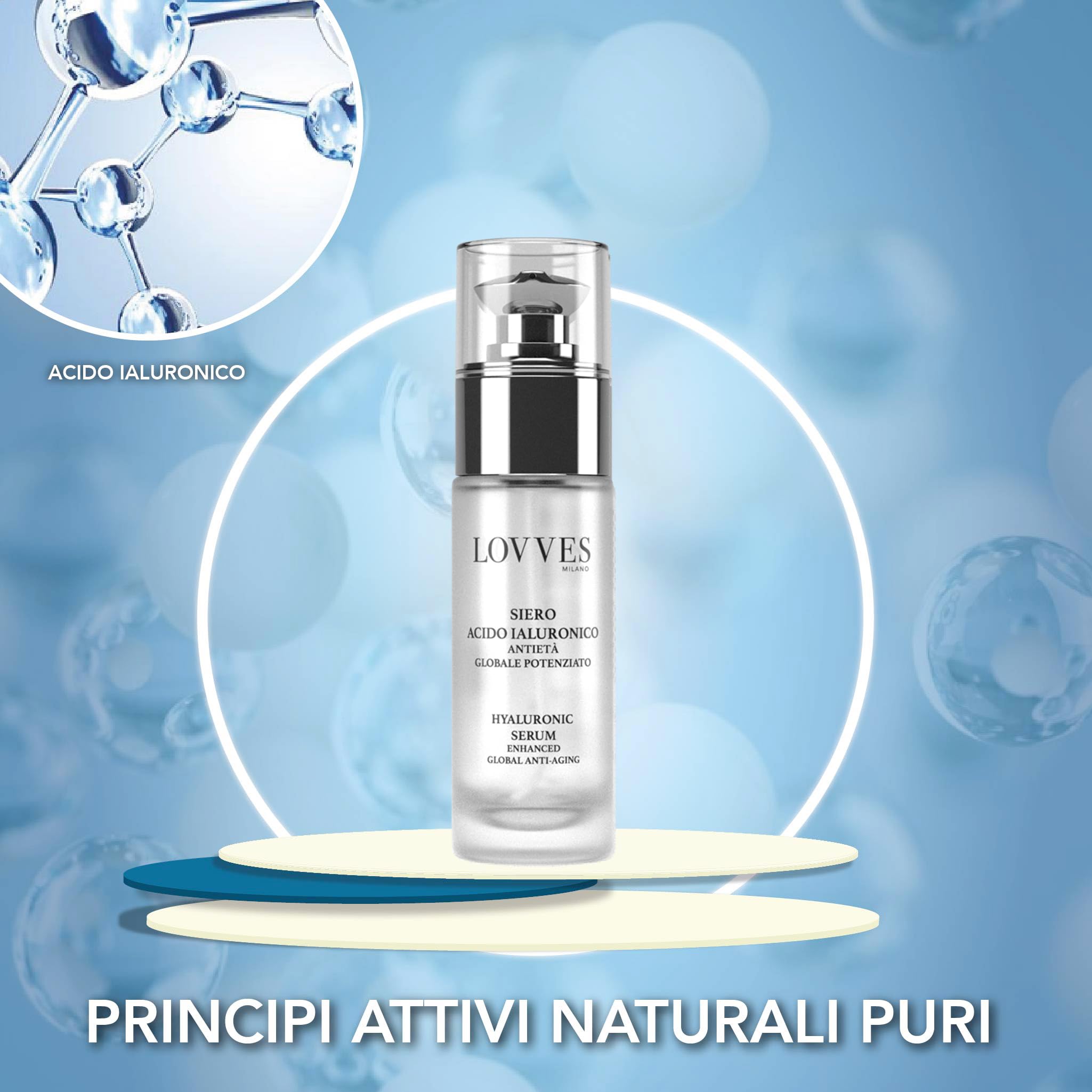 Hyaluronsäure-Gesichtsserum, starke Anti-Aging-Funktion, Hohe Naturkosmetik, Spendet der Haut tiefe Feuchtigkeit, Anti Falten, leichte Tensor-Wirkung, für Frauen und Männer, Glasflasche 30 ml