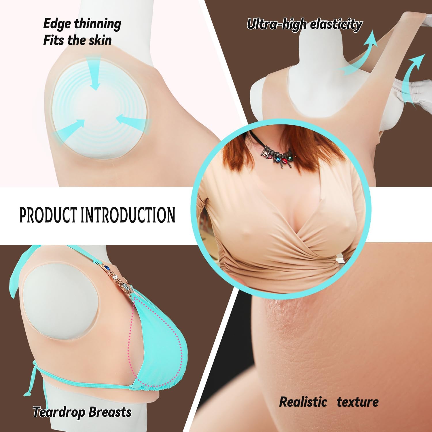 Silicone Breast Plate, Fake Breast,B-G Cup- Realistic Breastplate, Breast Plates Crossdresser,Breastplate Drag Queen