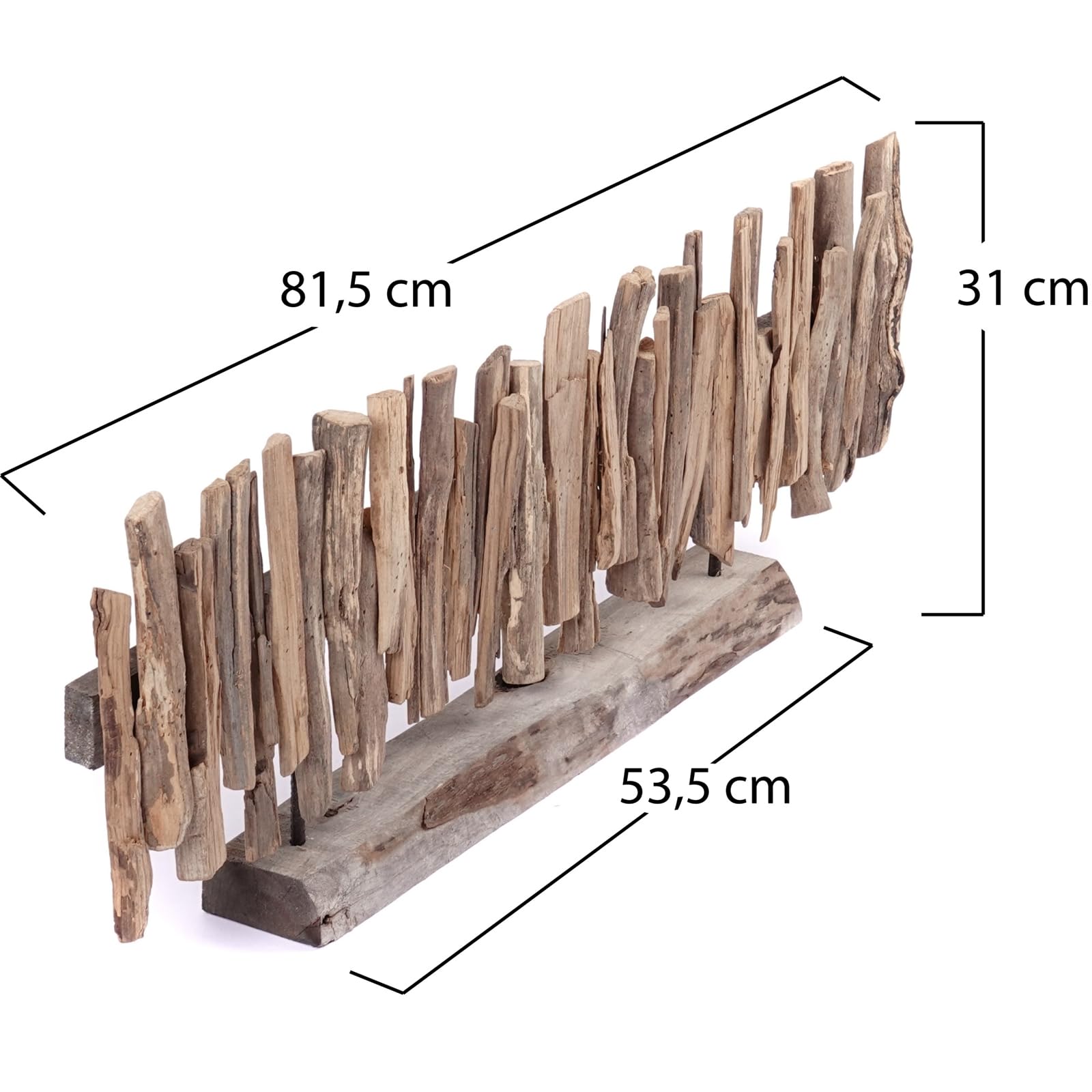 SCULTURA su base Solea | driftwood, 80 cm | statua in legno naturale, figura in driftwood, oggetto decorativo in legno, supporto in driftwood