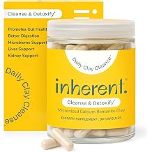 Micronized Calcium Bentonite Clay | Food Grade | Toxin Binder for Mold, Heavy Metal, Pesticides | Gut Detox & Liver Support for Women & Men | Daily Clay Cleanse | 90 Capsules