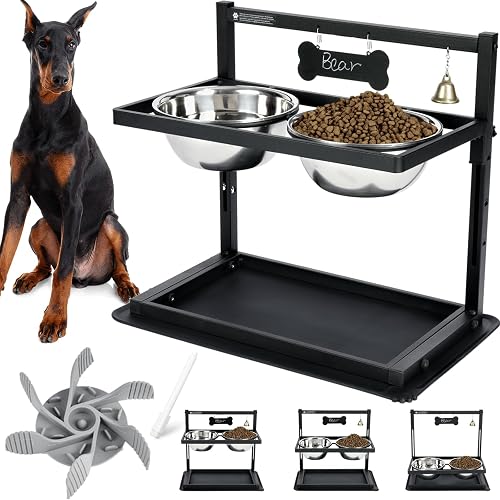 SHAINFUN Cuencos elevados para Perros, alimentador Lento
