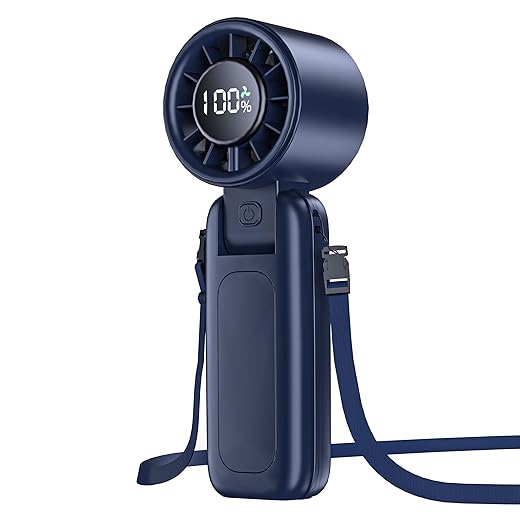 4 in 1 Portable Handheld Turbo Fan, 9000RPM High-Speed Mini, 180° Foldable, 1-100 Speeds, Up to 15H Use, 5000mAh Battery, Powerful Personal Cooling, Hand Held Fan for Travel, Indoor & Outdoor