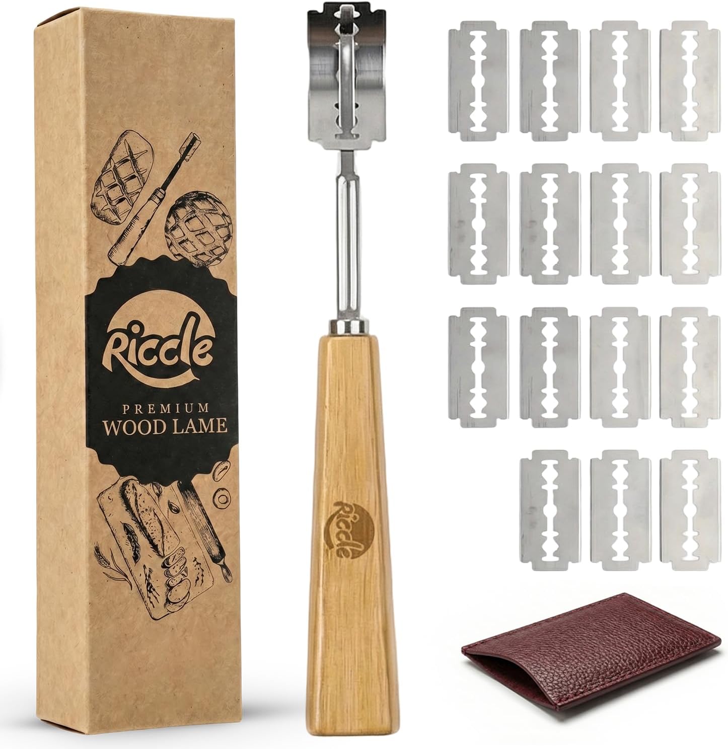 RICCLE Bread Lame, Sourdough Scoring Tool, Bread Scoring Tool, 10-Blade Set