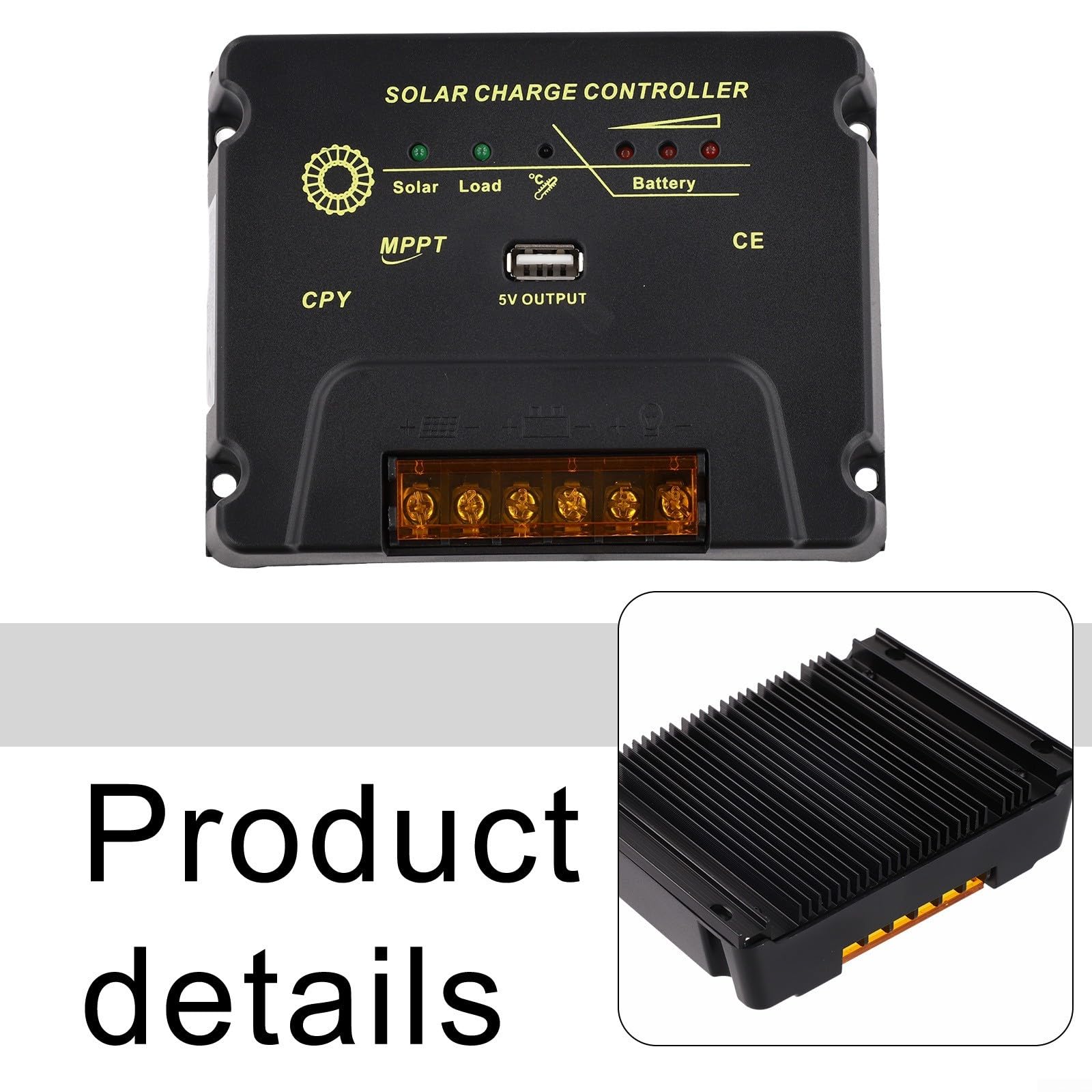 Contrôleur solaire LCD 30 A avec port USB 5 V (10 A)