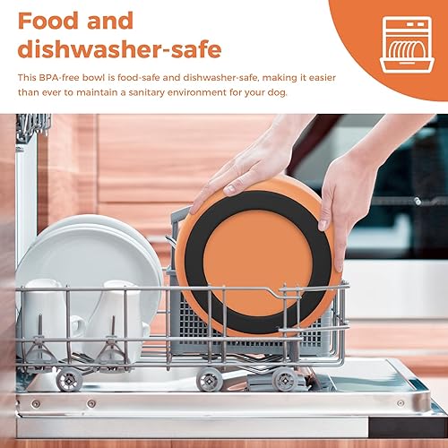 Miniatura 3 de WENBOKMIN Cuenco para perros, cuenco de acero inoxidable para alimentos y agua con parte inferior antideslizante y silenciosa, fácil de limpiar,