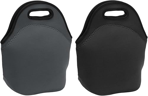 PATIKIL Bolsas de almuerzo de neopreno, paquete de 2 bolsas de almuerzo aisladas de 12 x 6 x 12 pulgadas, bolsas Bento reutilizables, bolsa térmica