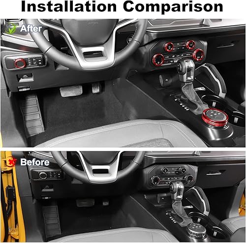 Miniatura 2 de JWWY Pomo para interruptor de faros delanteros de aire acondicionado, 4 ruedas, para remolque, interruptor de engranajes, cubierta para Ford Bronco