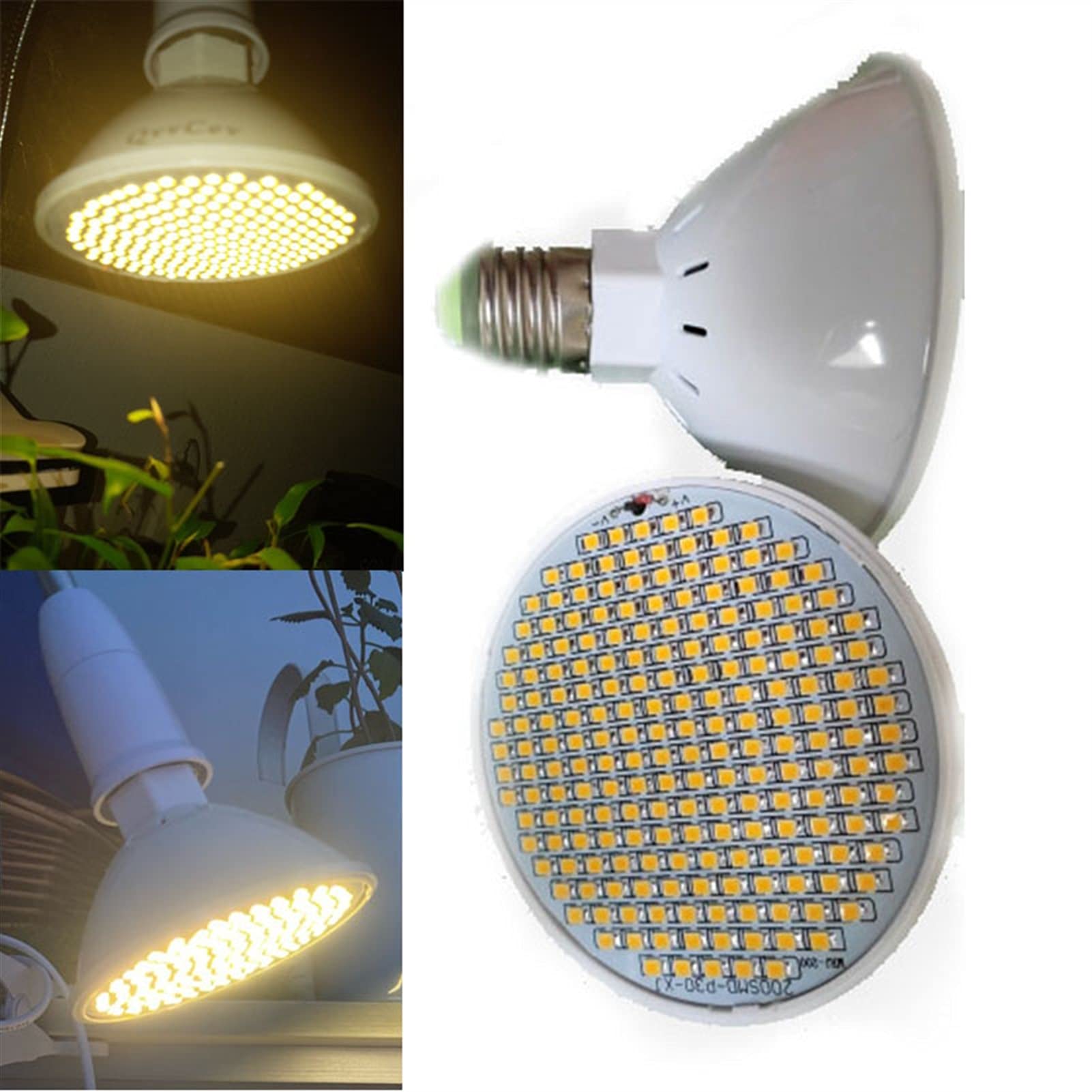 Światło do uprawy dla roślin domowych Pełne spektrum 200 LED Światło do uprawy roślin Żółte Warzywa w pomieszczeniach kultivo Growbox Namiot Pokój domowy Zielony dom Lampa LED do uprawy