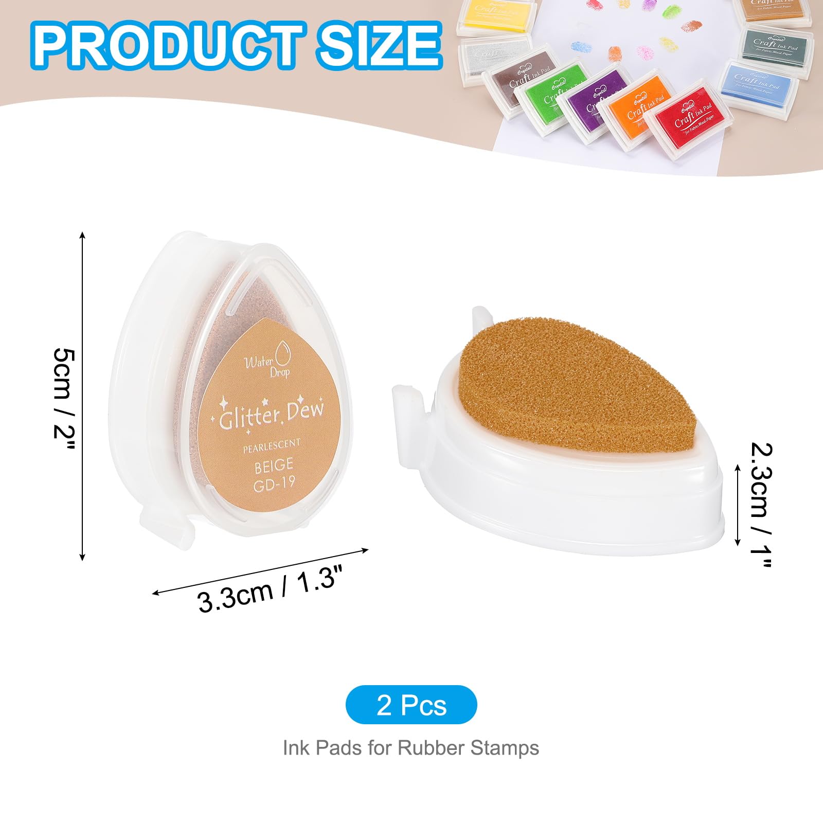 PATIKIL Craft Ink Pads for Stamps 2 Pcs Washable Finger Print Ink Stamp Pad Color DIY Rainbow for Rubber Stamps Paper Scrapbooking Fabric Wood - Image 2