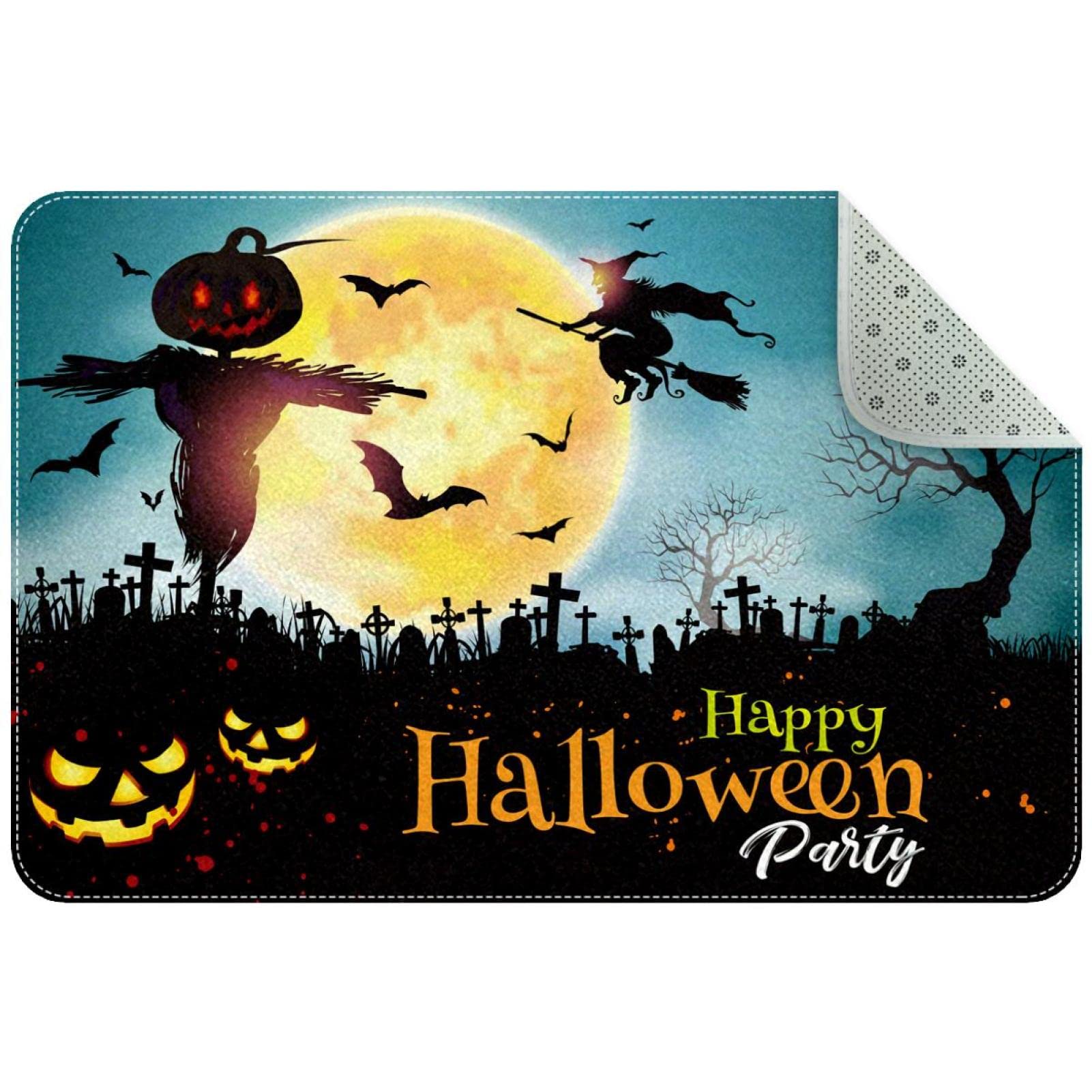 Tapis de porte d'entrée antidérapant durable pour la fête d'Halloween