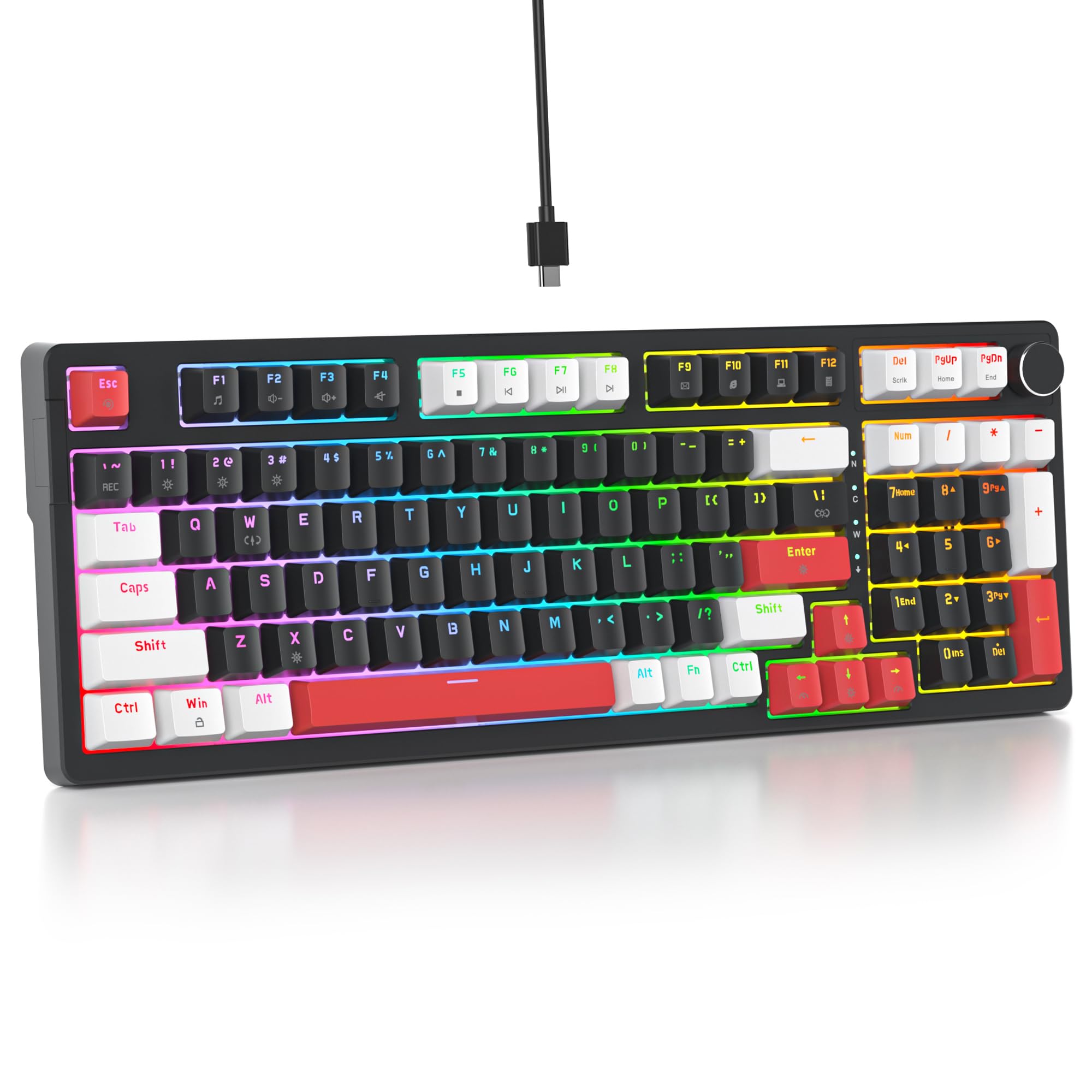 Amazon.com: Surmen Creamy Keyboard with Number Pad, 96% RGB