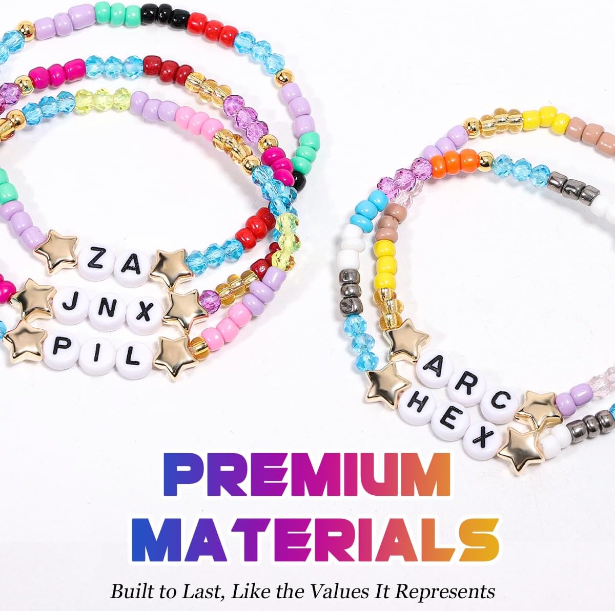 AICase for Arcane Merch Gifts Toys Inspired Bracelets 5 Pcs Stackable Stretch Beaded Friendship Bracelets Anime Costume Cosplay Jinx Merchandise Gifts for Fans Women Birthday Christmas Stocking - Image 3