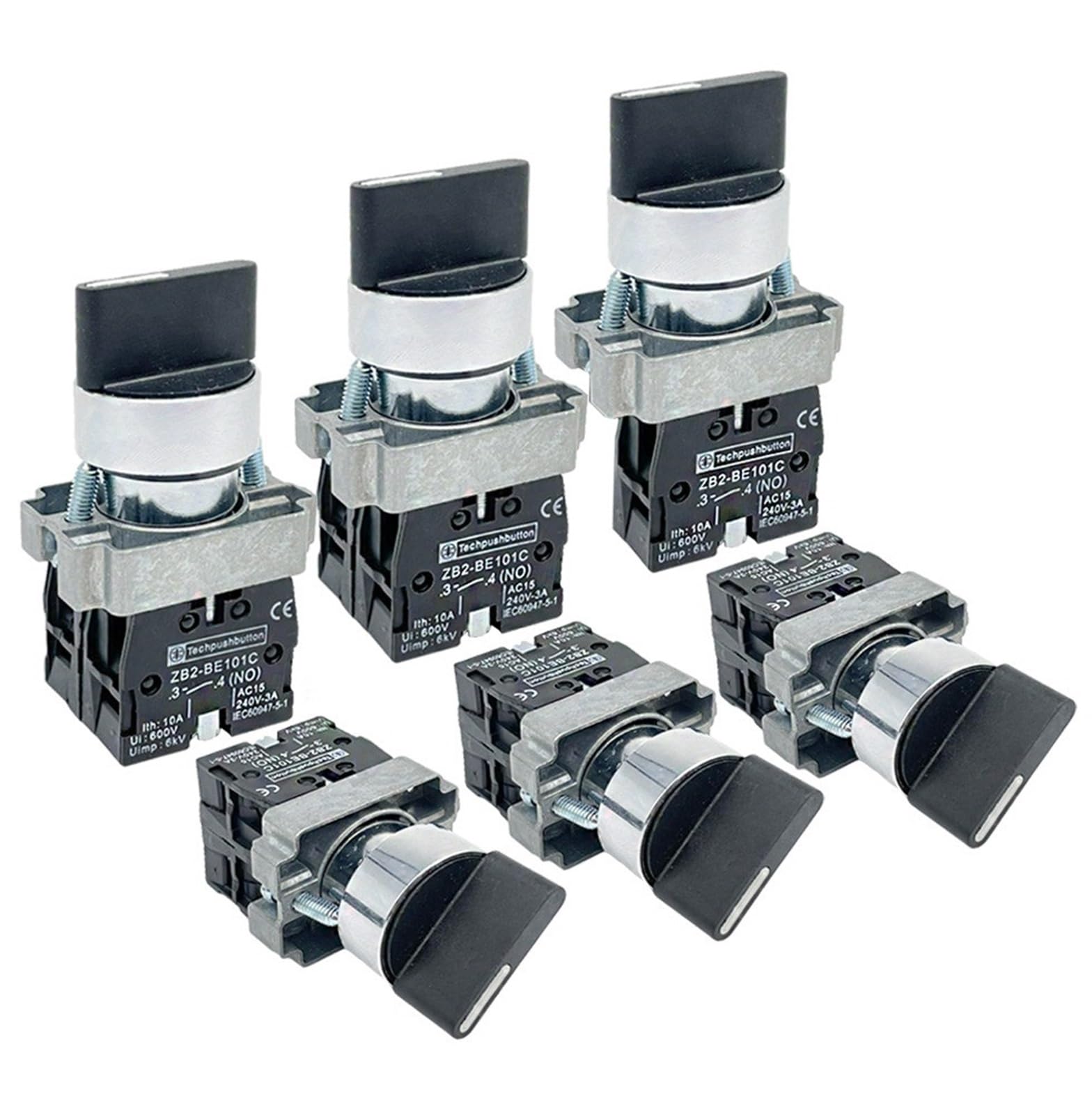 JNURGWLYH 22mm XB2-BD21 BD23 BD25 BD33 BD45 BD53 1NO/2NO/1NO1NC 2/3 Position Self Locking/self resetting selector Knob Switch(XB2-BD33)