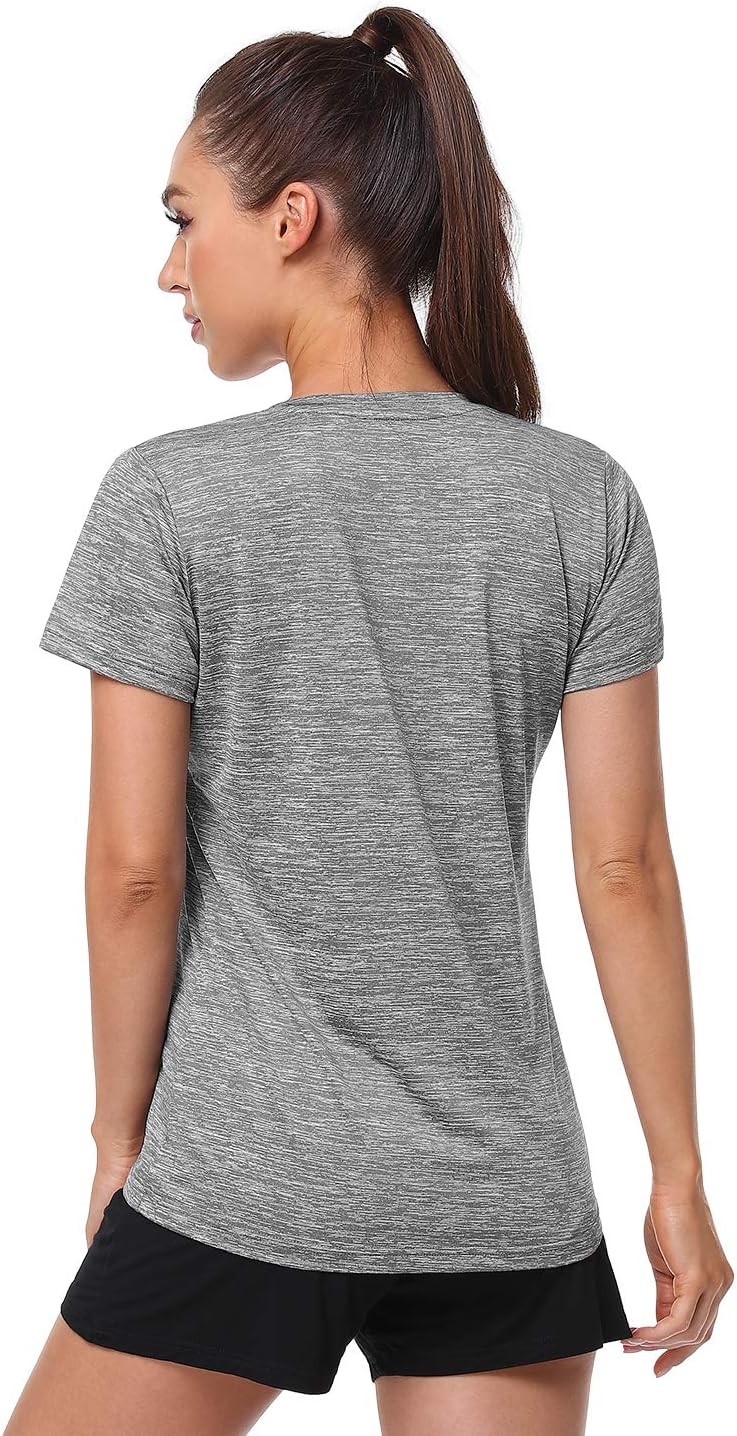 5-Pack Women's Short Sleeve Dry Fit T-Shirt Moisture Wicking Athletic V-Neck Tee - Image 4