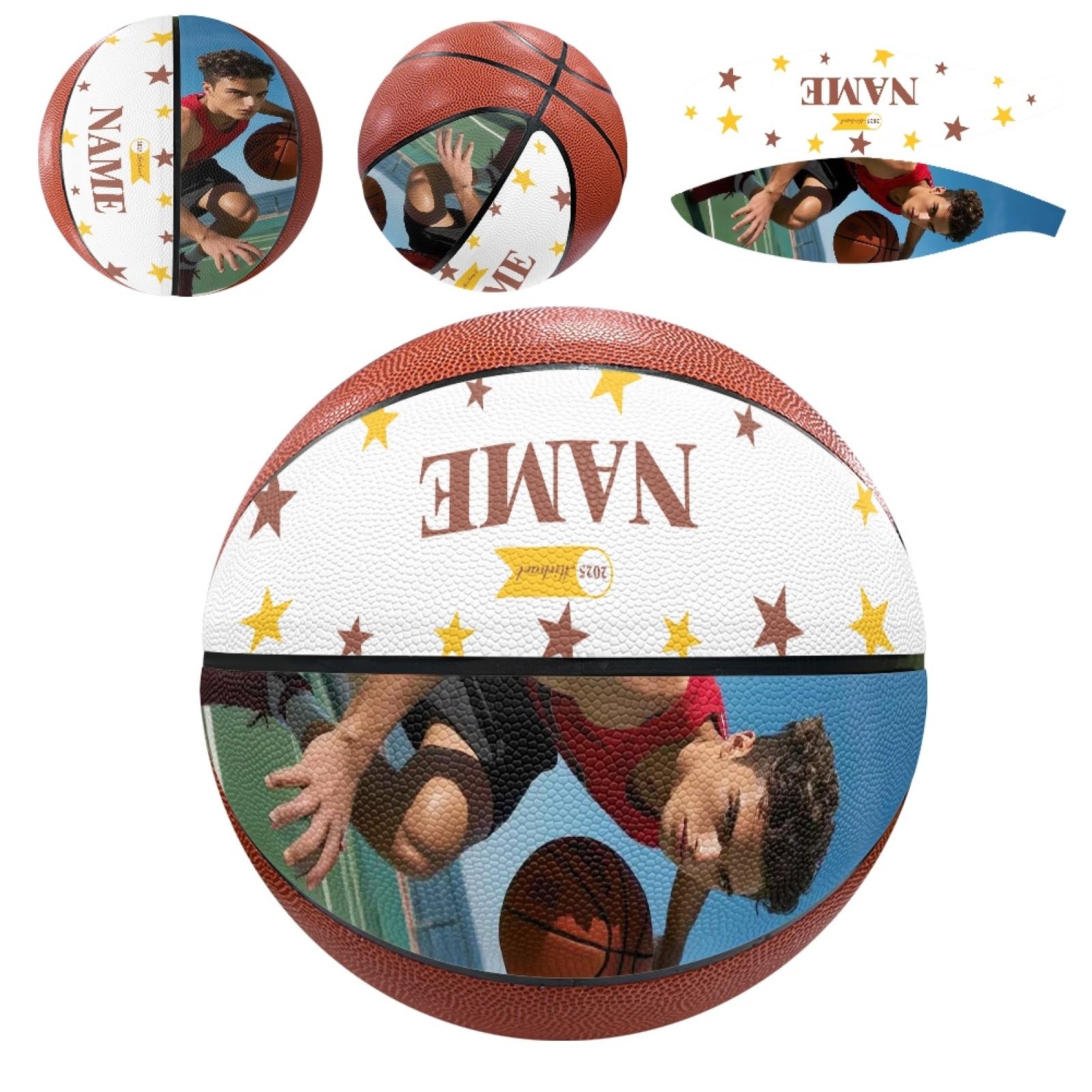 Pallone da basket personalizzato | Pallone da basket personalizzato con nome/foto | Regalo per compleanni, lauree, Natale | Ideale per gli appassionati di basket e gli allenatori