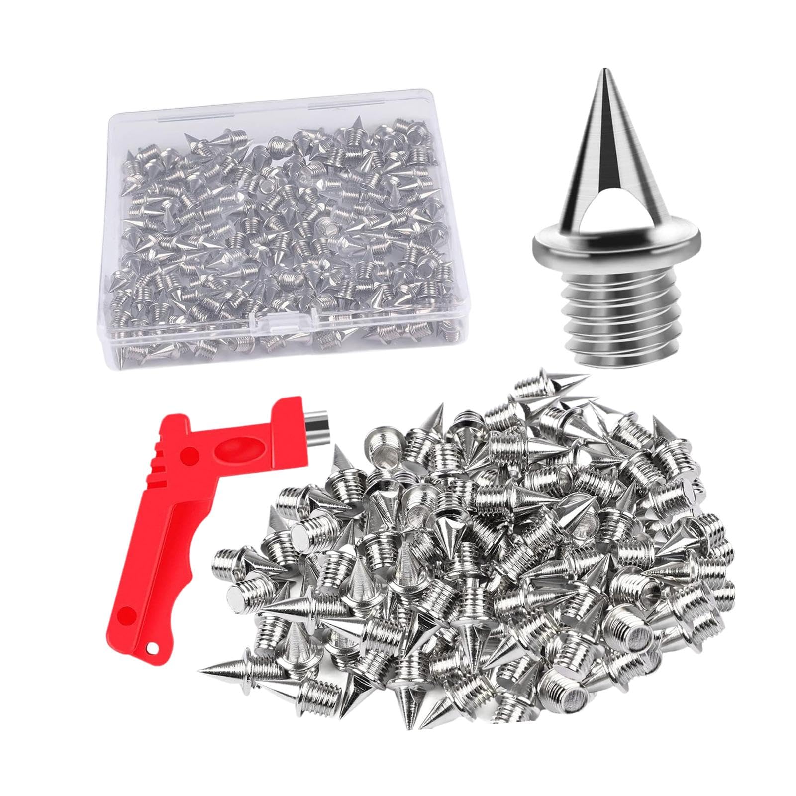 Menolana 120x Track Spikes Replacement Spikes Practical Professional with Wrench 0.5 cm for Hiking Cross Country Sports Sprint Jogging, Silver