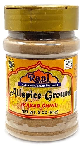Rani Allspice (Kabab Chini) Polvo molido de 3 onzas (3.00 oz) Tarro de PET Todo natural Vegano Apto para gluten Sin OMG Origen indio