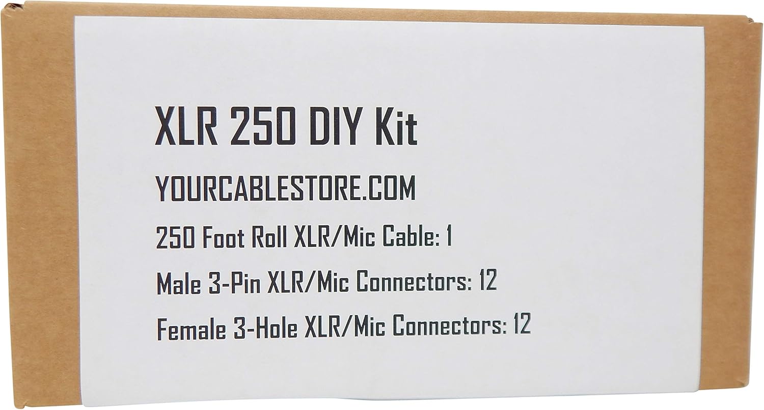 Gеt Dіѕсоunt оƒƒеr Your Cable Store DIY/Make Your Own Custom Length XLR Cable Kit 250 Ft Of 28 AWG Balanced XLR Cable, 12 XLR Male Connectors And 12 XLR Female Connectors