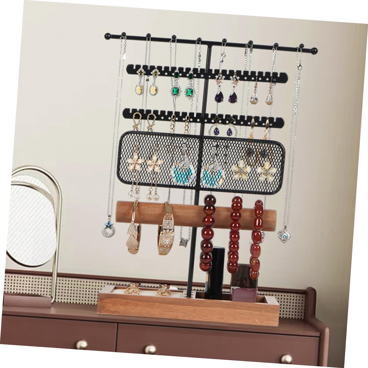 Healifty Expositor De Joyas Para Guardar Aretes Collares y Pulseras Organizador De Collares Para Expositor De Pendientes Para Dormitorio y Baño