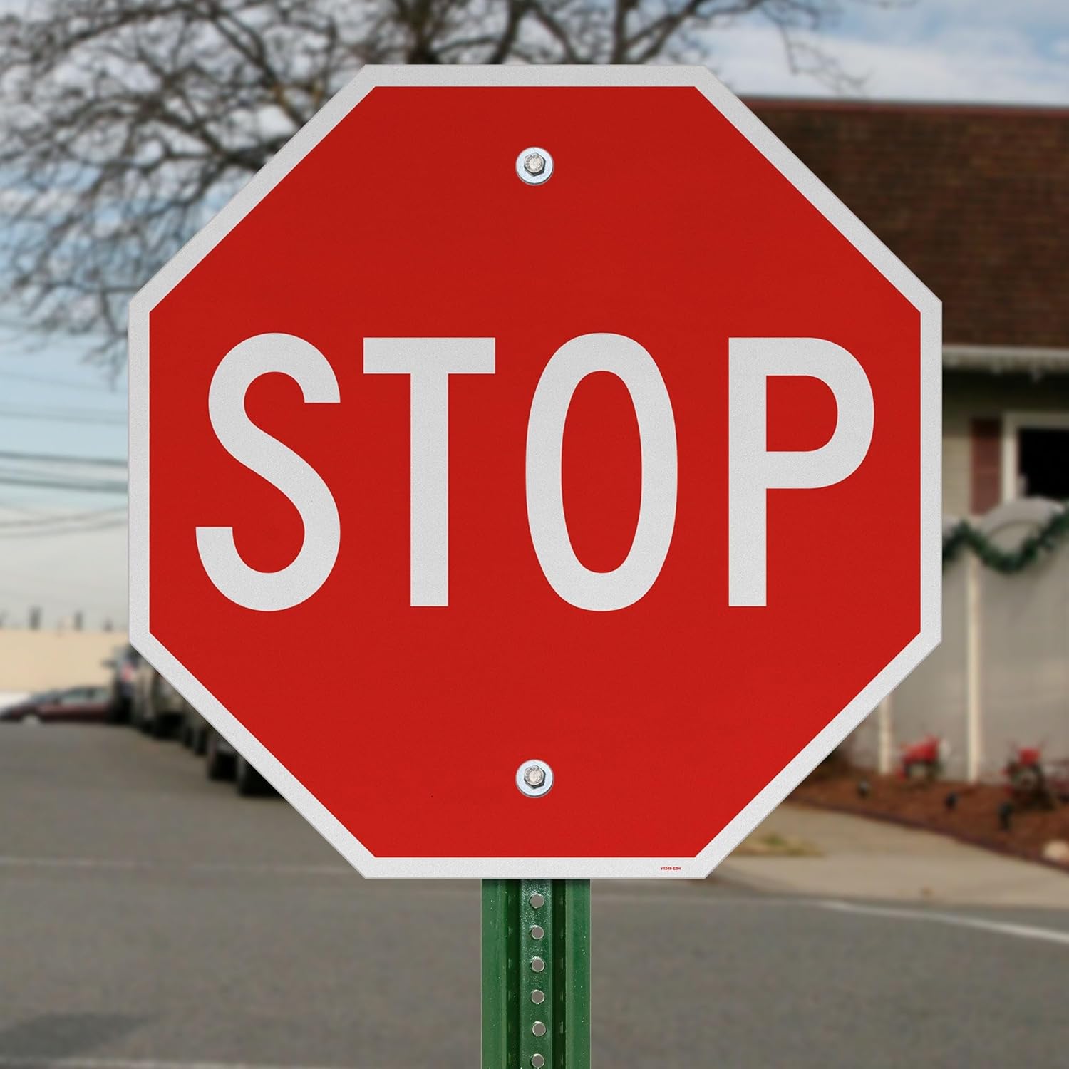Brimar - 24" MUTCD Stop Sign - Engineering Grade Reflective Aluminum - Compliant with MUTCD Standards - Highly Visible - Easy Installation