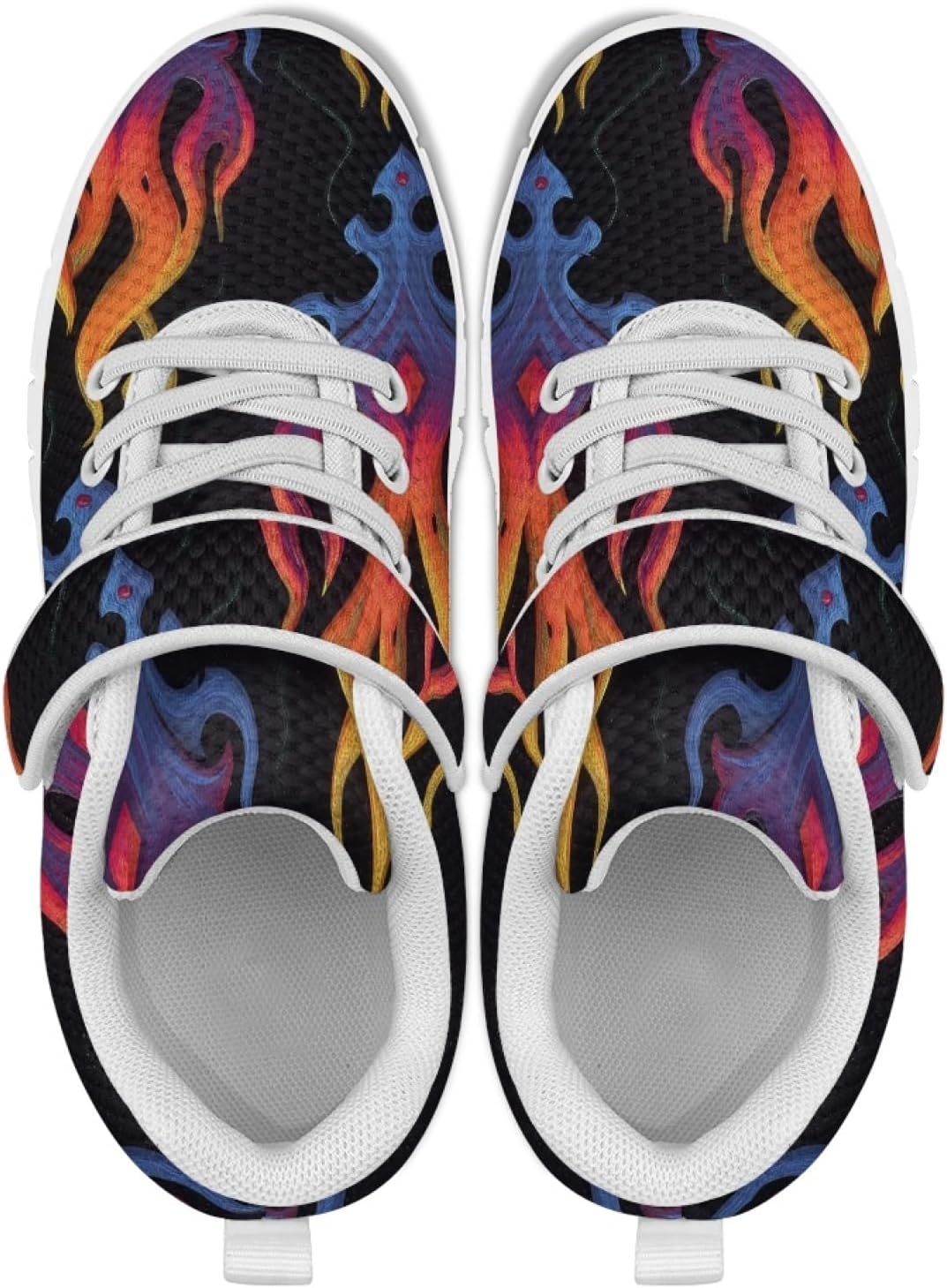 Running Shoes for Boys Novelty Floral Design Mesh Sneakers Comfy Breathable Athletic Walking Tennis Shoes for Kids