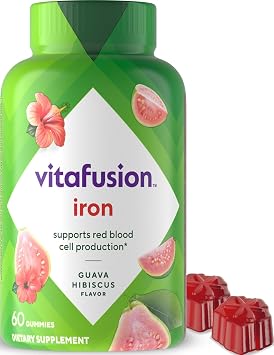 Vitafusion Iron Supplement | 60 Gummies for Adult Women and Men | Guava Hibiscus Flavor | Gluten and Dairy-Free Gummy Vitamin Supplement