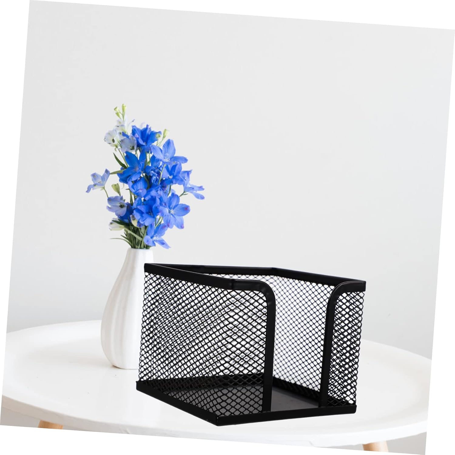 2pcs Iron Mesh Storage Box Note Papers Holder Dispenser Napkin Desk Organizer Mesh Notepad Holder Desktop Memo Pad Holder Rack Notepad Holders Wire Locker Office Supplies Automatic