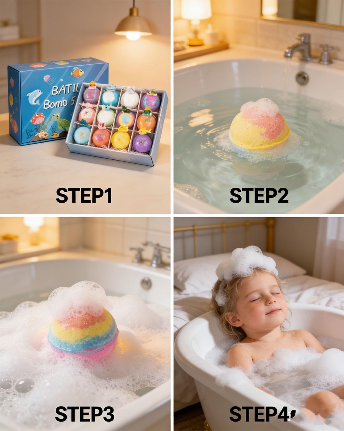 Bath Bombs with Surprise Toys Inside Animal Figure Easter Bathbombs Egg Gift Set Hatching Basket Stuffer Mega Natural Splashy Rainbow Fizzy Bubble Fun Foaming Treasure Birthday Holiday Present(2PCS)