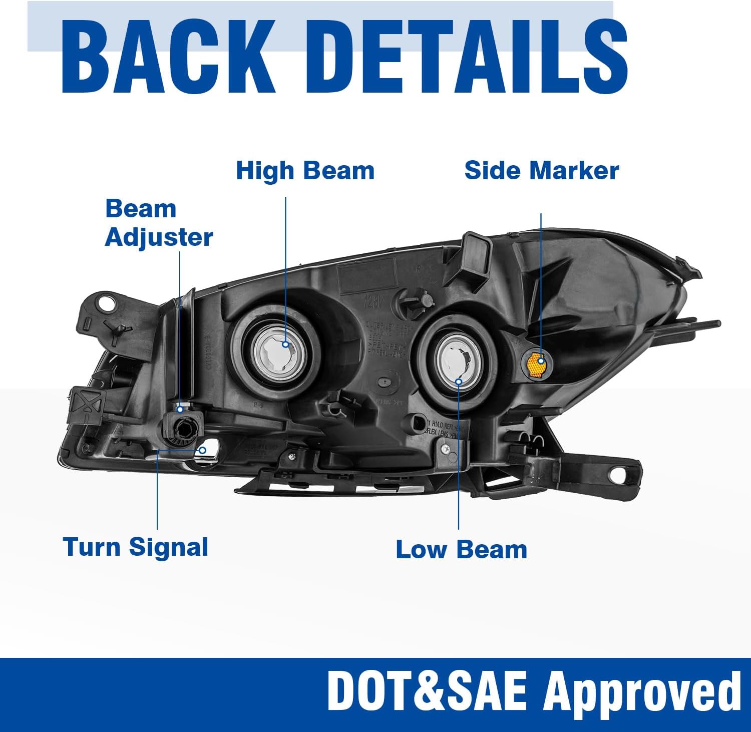 Headlight Assembly with Bulbs Compatible with 2008-2012 Chevy Chevrolet Malibu 4 Door Headlamp (Not Fit 2008 Malibu Classic Model) Replacement Driver and Passenger Side