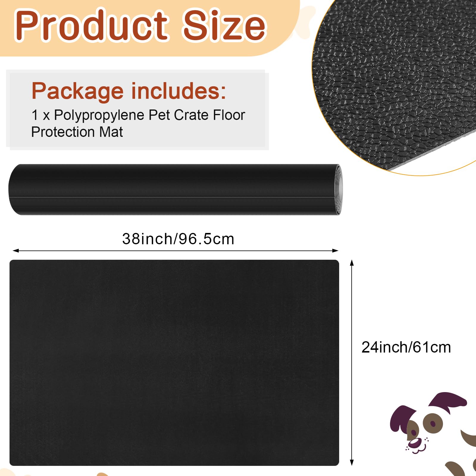 Drydiet PVC-Bodenschutzmatte für Haustierkäfige, 61 x 96,5 cm, XXL, waschbarer Bodenbelag, wiederverwendbar, wasserdicht, rutschfest, für Haustiere
