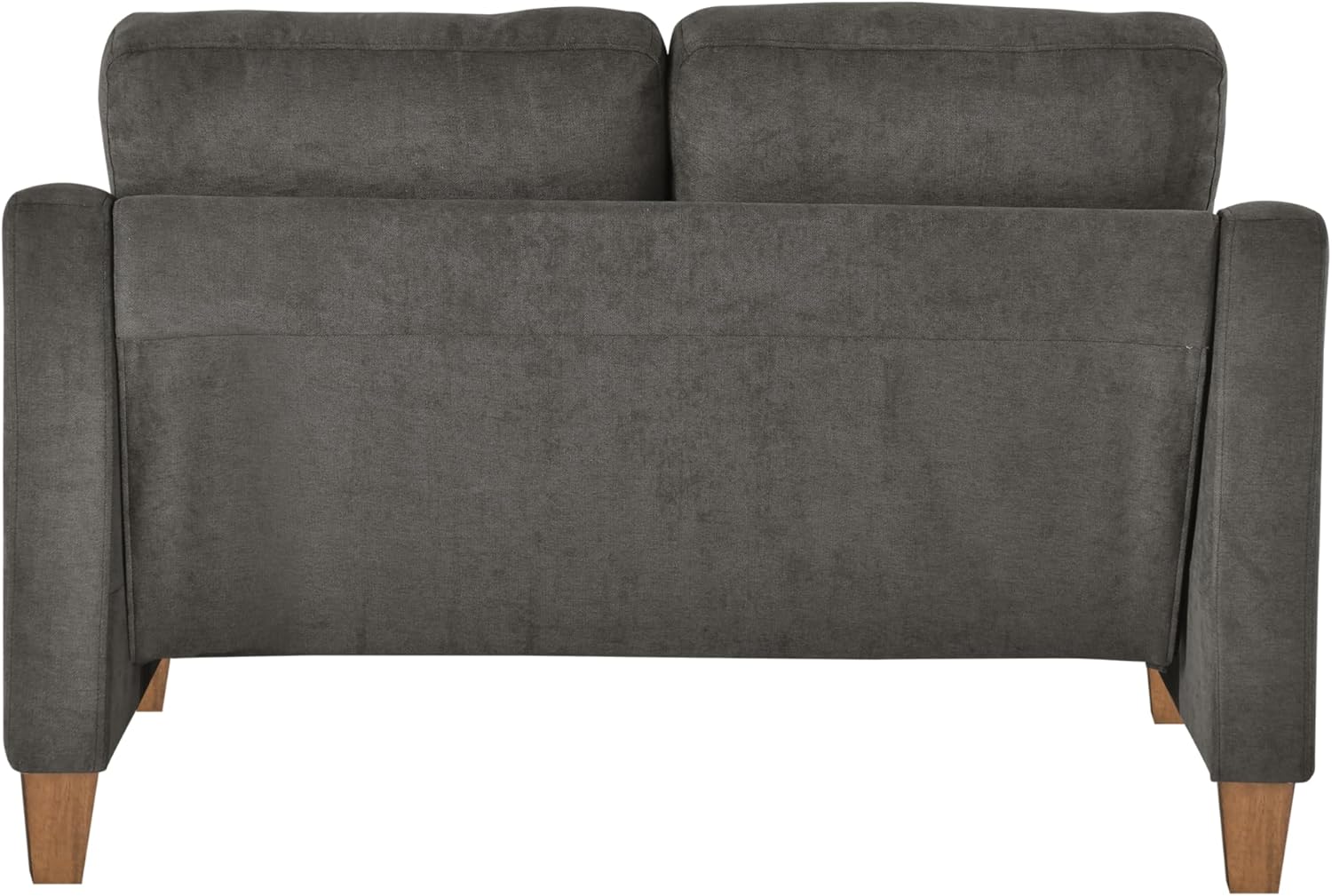 Serta® Armstrong 52" Soft Modern Sofa, Sloped Track Arms, Solid Wood Legs, Easy Assembly, Dream Coil® Comfort, Soft Woven Polyester Fabric, Gray