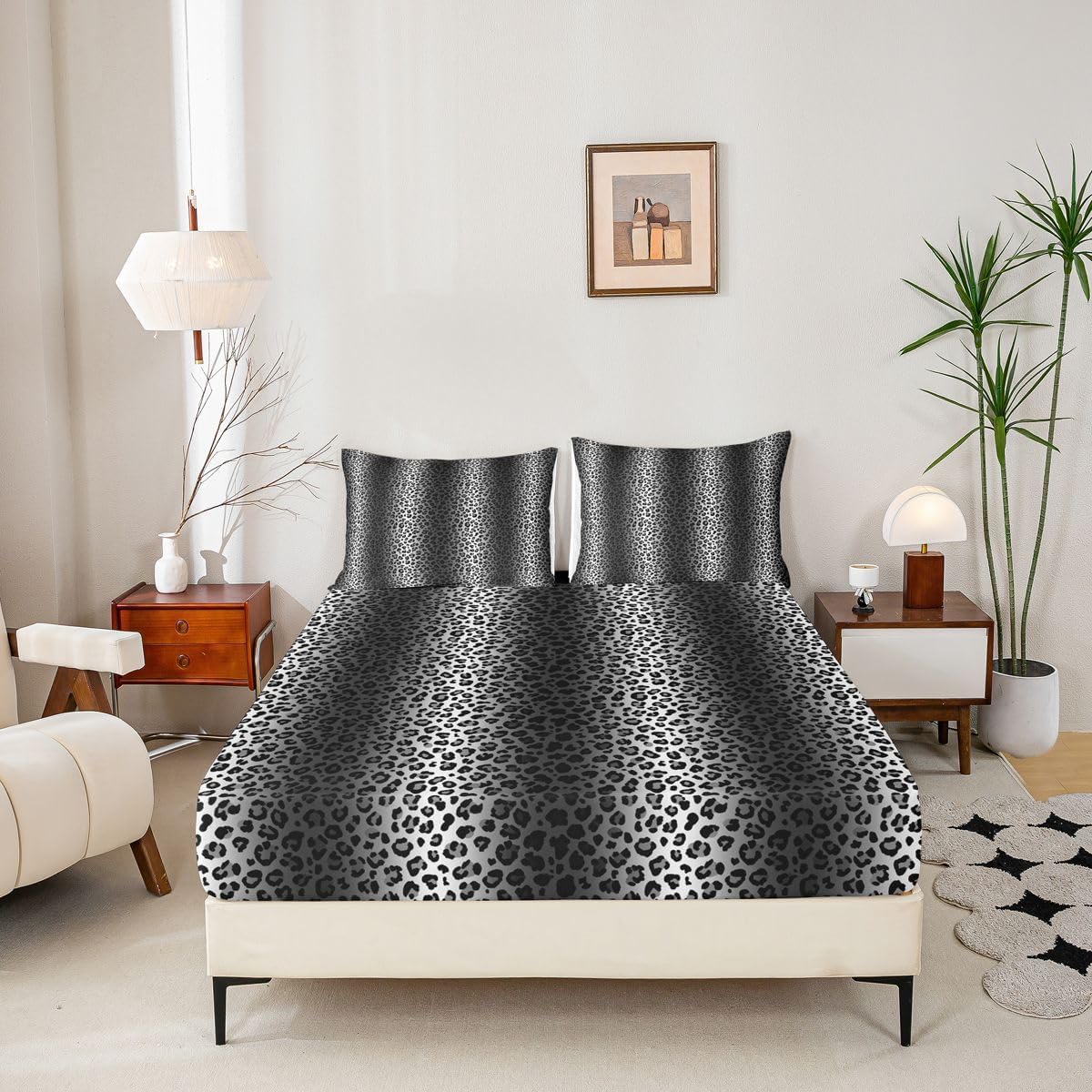 Erosebridal Leopard Print Full Fitted Sheet for Kids Girls