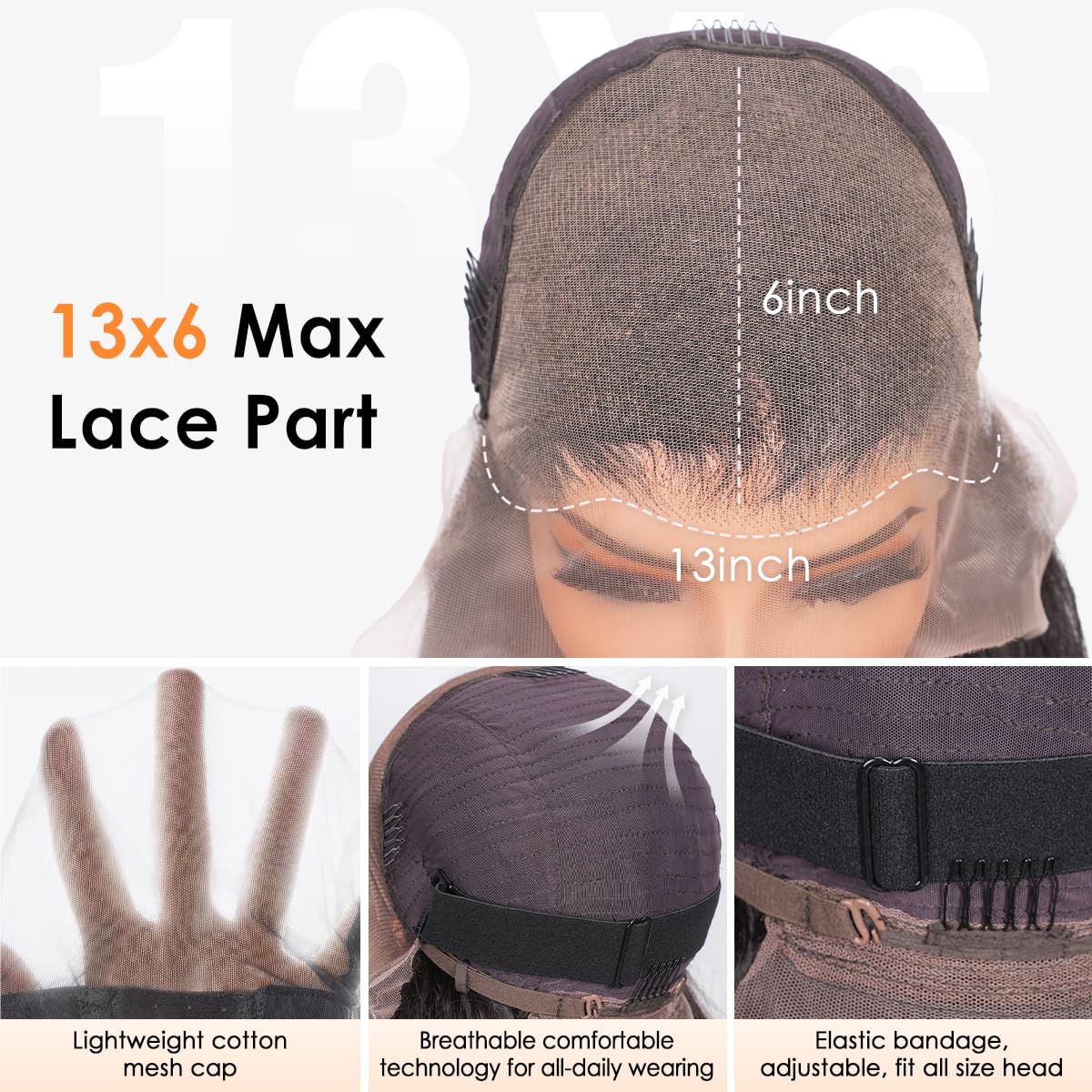 Hermosa 13x6 HD Lace Front Wigs Human Hair Pre Plucked Pre Bleached Knots 180% Density Brazilian Straight Human Hair Wigs For Women Natural Hairline 26 inch