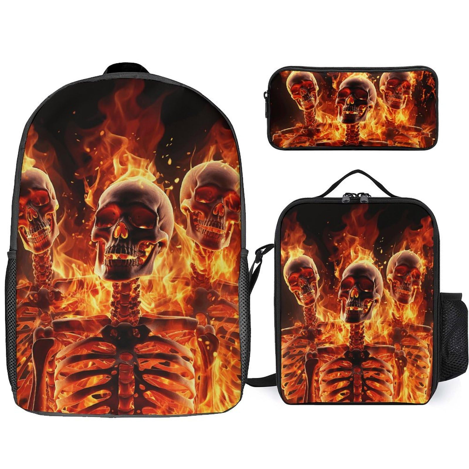 Sac à dos léger Squelettes de feu pour le collège et les sorties