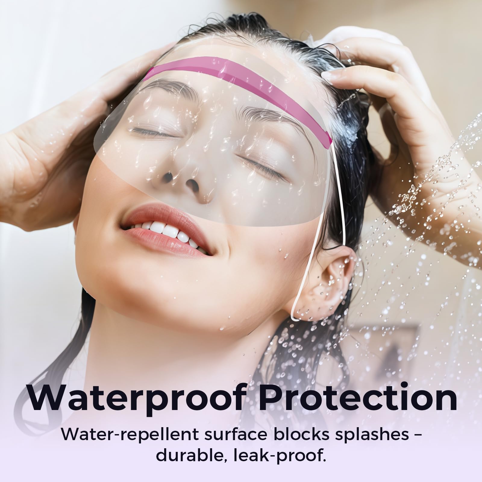 50 protectores faciales desechables con tira adhesiva, recortadora de flequillo transparente, protector de frente para el cabello, tinte para el cabello, suministros de peluquería