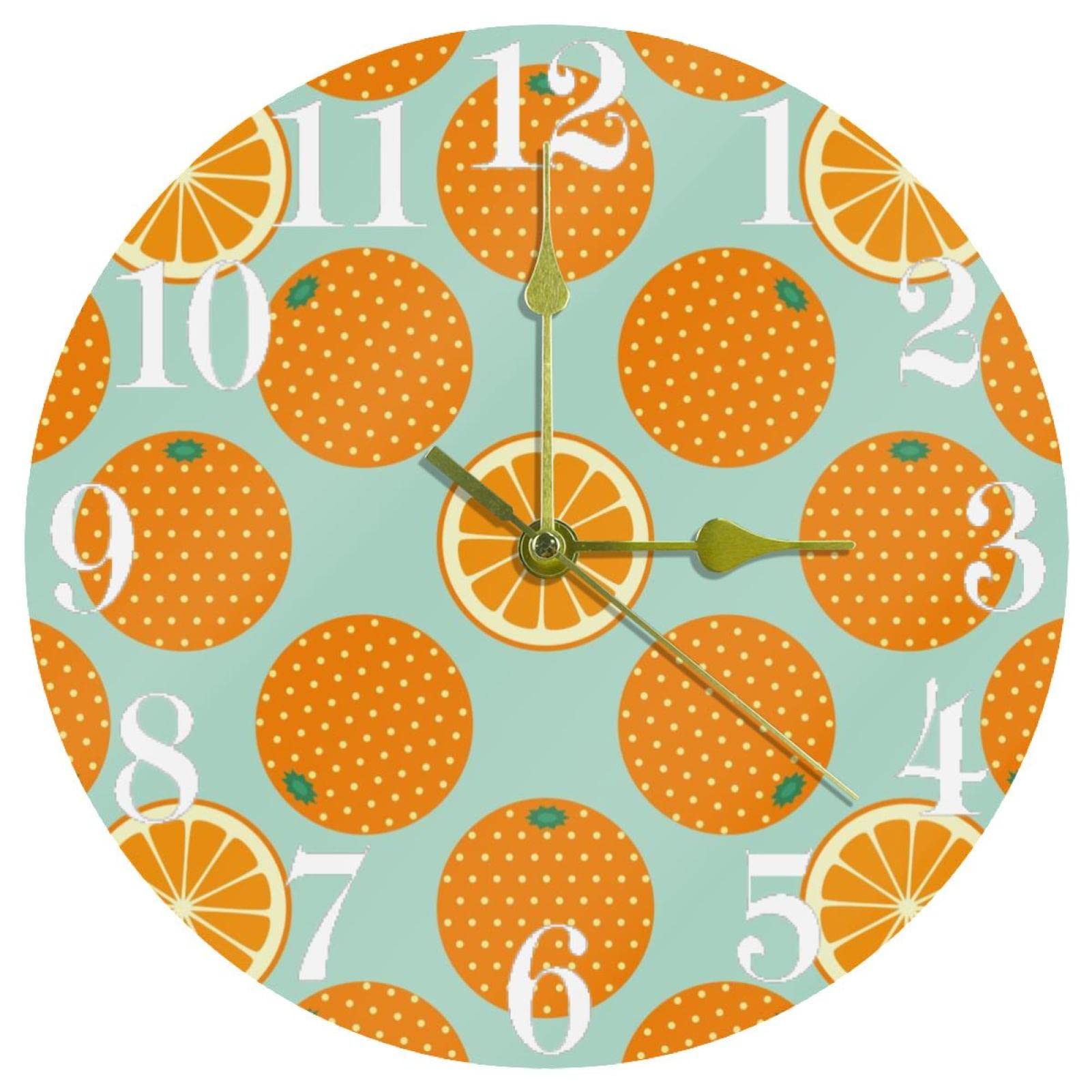 Horloge murale ronde fonctionne à piles avec mécanisme quartz pour décoration de maison