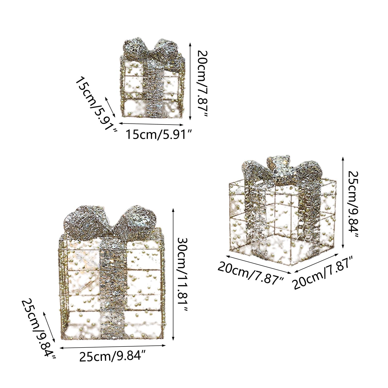 Confezione regalo natalizia luminosa per la casa, 3 pezzi/set di decorazioni per la casa, decorazione da tavolo, forniture per la decorazione della casa