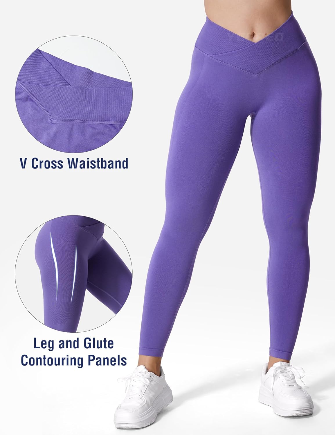 YEOREO Women's V Waist Butt Lifting Scrunch Seamless Yoga Leggings - Image 3