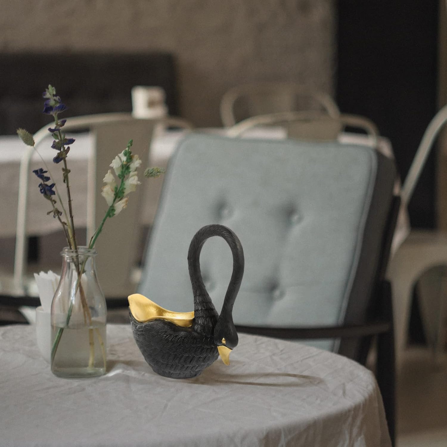 OUNONA Entryway Key Tray Swan Key Holder Bowl Candy Dish Fruit Bowl Jewelry Earrings Tray Trinket Dish Sundries Storage Dish for Entryway Table Home Decoration